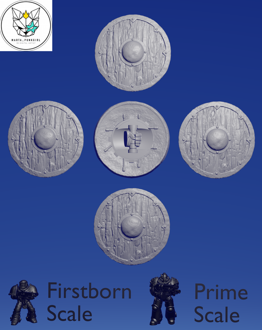 Wolf Knight Round Shield B x 5 ~  Marta Punkgirl
