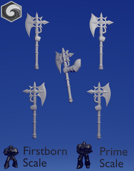 Crimson Lords Large Power Axe  x 5 ~  Greytide Studio image 1