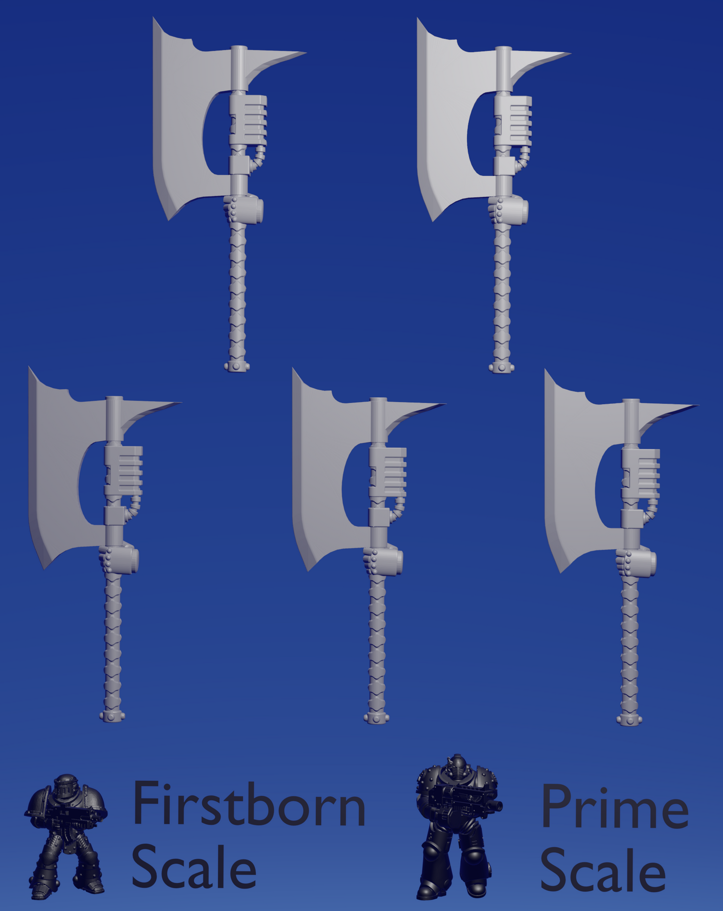 Left Katastrophe Power Axe x 5 ~  Helforged Minis image 0