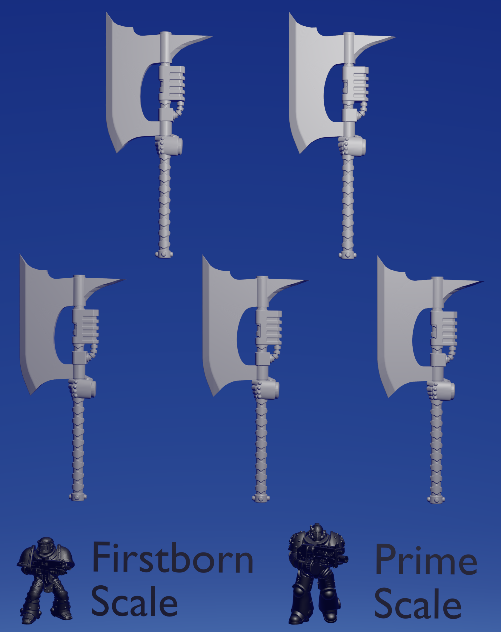 Left Katastrophe Power Axe x 5 ~  Helforged Minis image 0