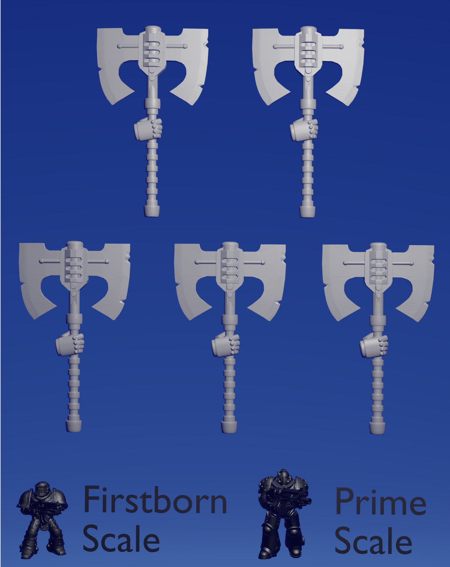 Right Power Greataxe x 5 ~  Helforged Minis image 0