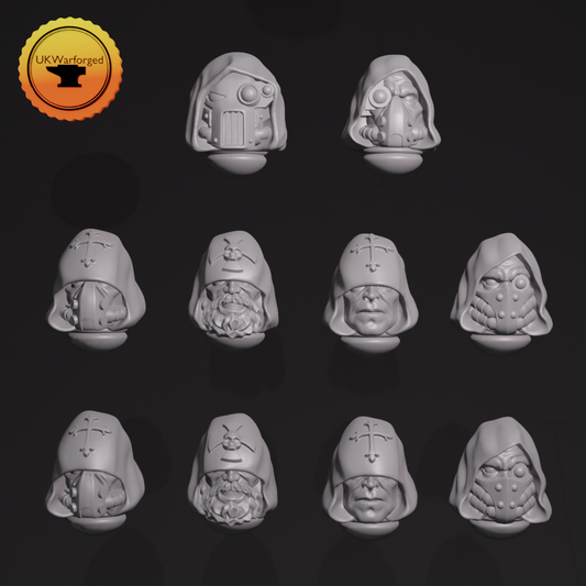 Hooded Heads x 10 ~  Greytide Studio image 0