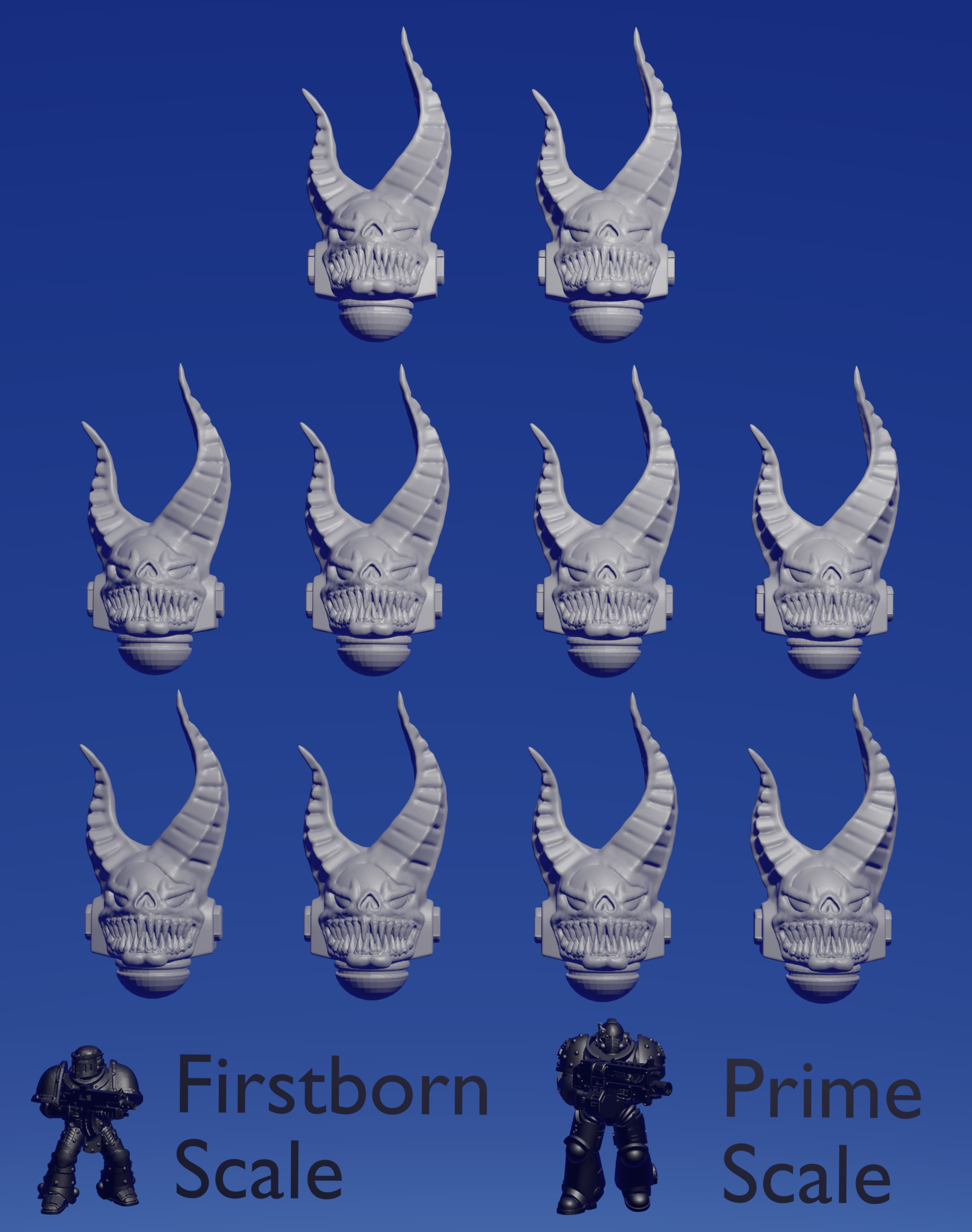 Corrupt Helmet D x 10 ~  Helforged Minis image 0