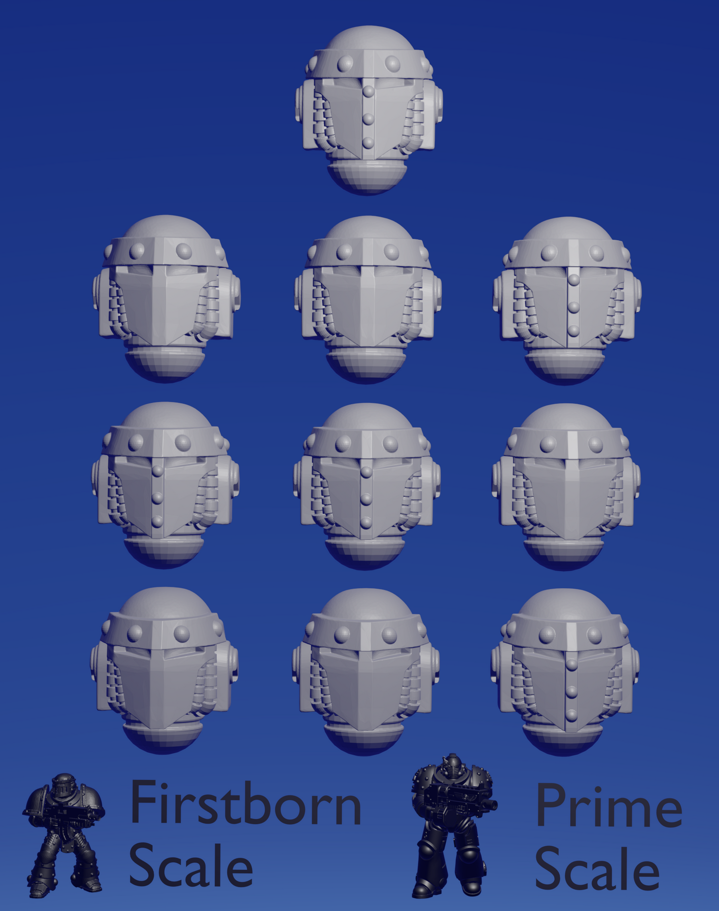 Iron Despot Helmet A x 10 ~  Helforged Minis image 0
