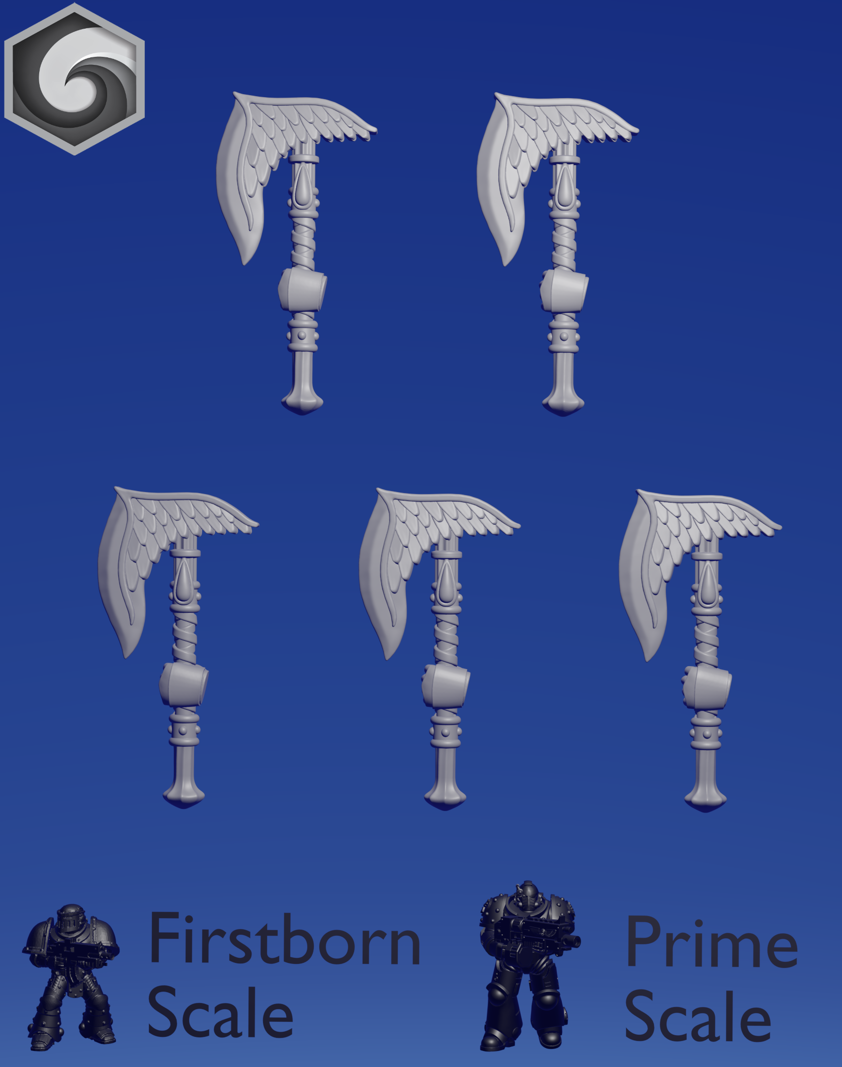 Crimson Lords Power Axe A x 5 ~  Greytide Studio image 2