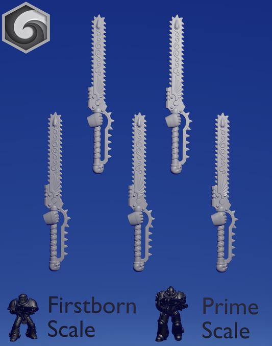 Crimson Lords Large Chainsword  x 5 ~  Greytide Studio image 0
