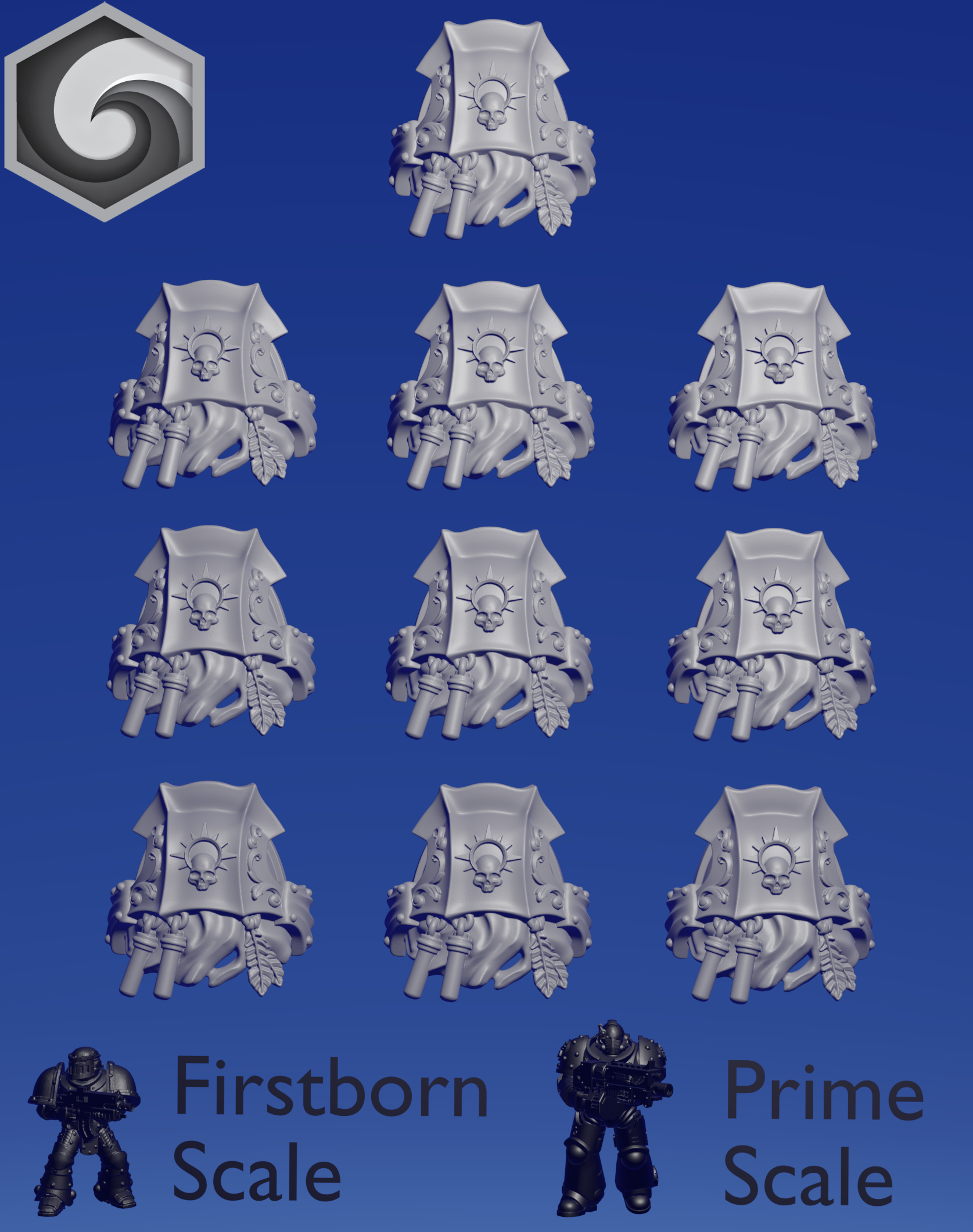 Crimson Lords Shoulderpad J x 10 ~  Greytide Studio image 0