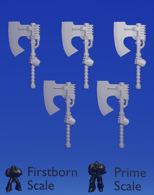 Heavy Armour - power axes x 5 ~  Helforged Minis image 0