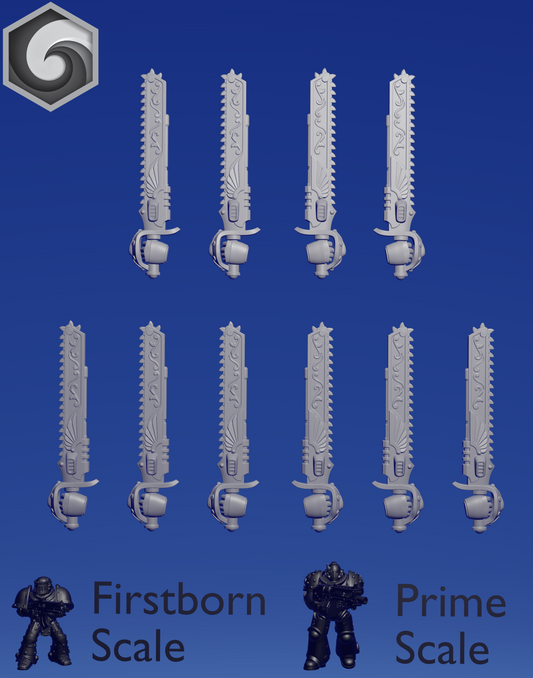 Crimson Lords Chainsword D x 10 ~  Greytide Studio image 1