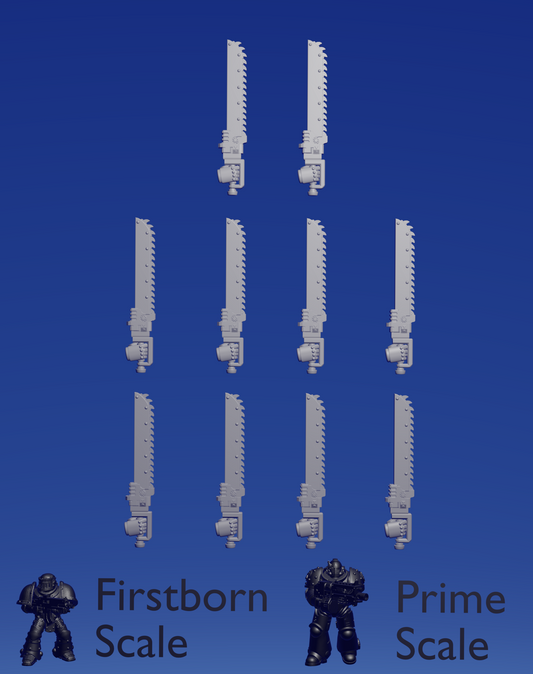 Right Chainsword x 10 ~  Helforged Minis image 0
