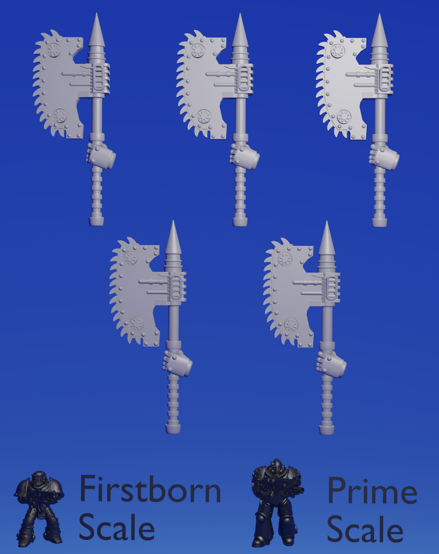 Heavy Armour - chainaxes x 5 ~  Helforged Minis image 0