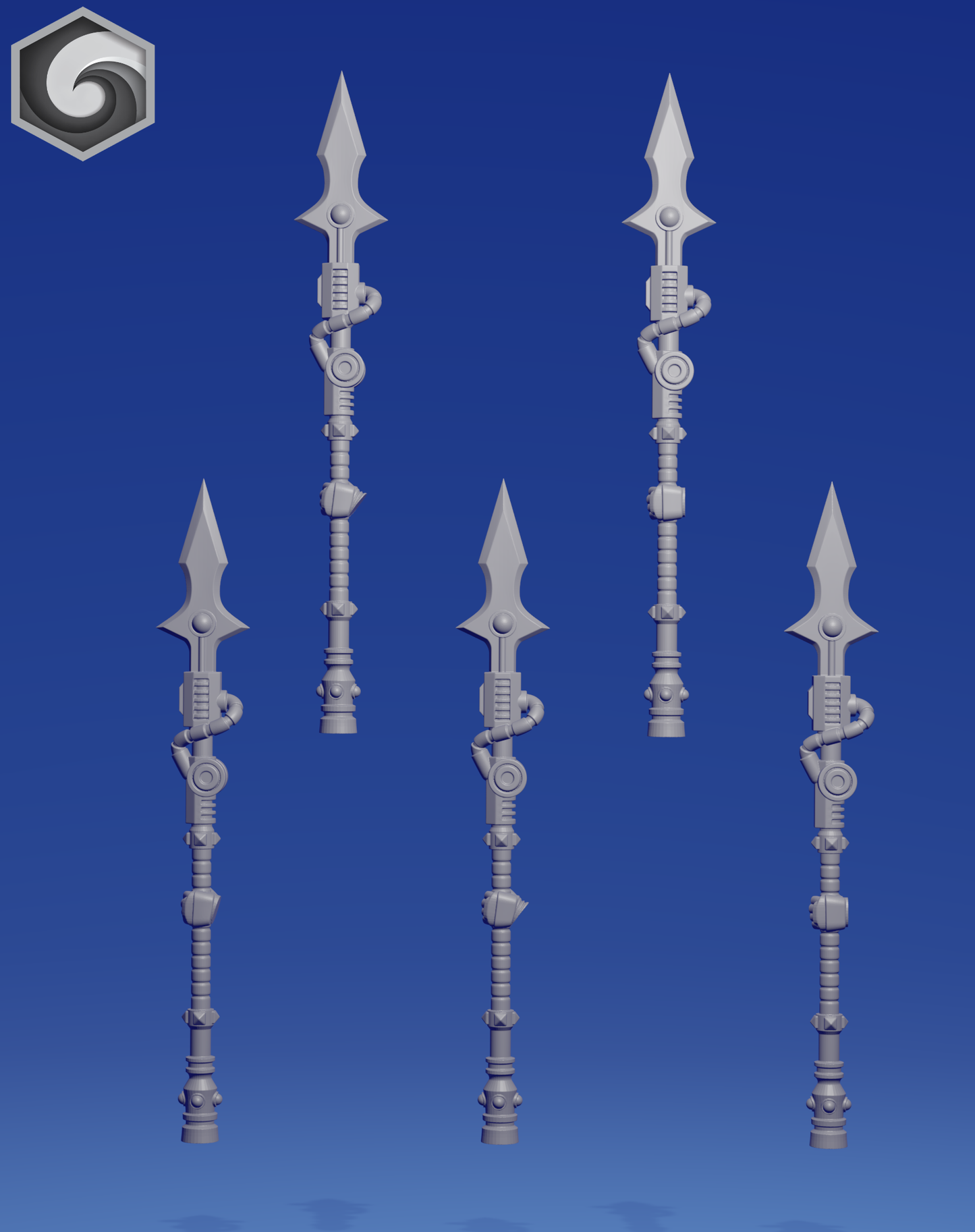 Left spiked power spears x 5 ~  Greytide Studio