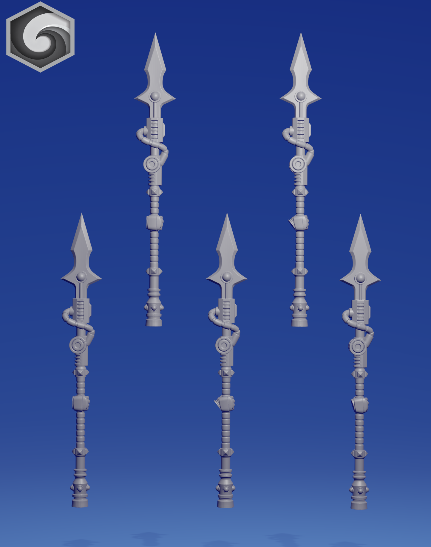 Right spiked power spears x 5 ~  Greytide Studio